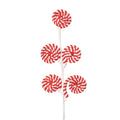Weihnachtsdekoration Lollypop Dekozweig 5er-Spray Candy Swirl Rot Weiß 15x1x57 cm von Clayre & Eef (65856)