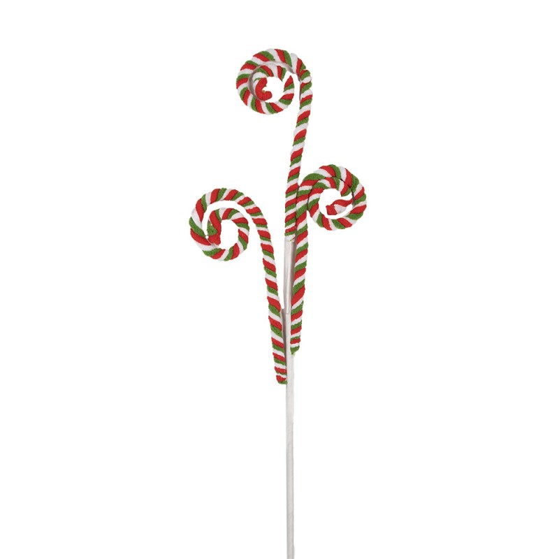 Weihnachtsdekoration Pick drei Lutscher Spiralen Rot Grün Weiß 16x1x68 cm von Clayre & Eef (65857)