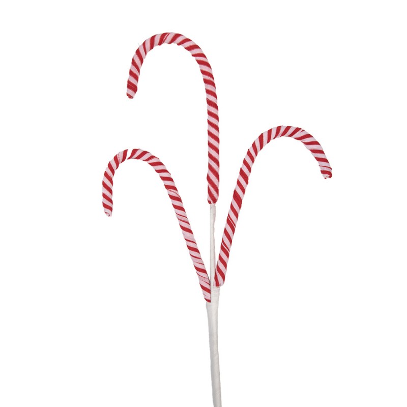 Weihnachtsdekoration Pick drei Zuckerstangen Rot Weiß 20x1x70 cm von Clayre & Eef (65858)