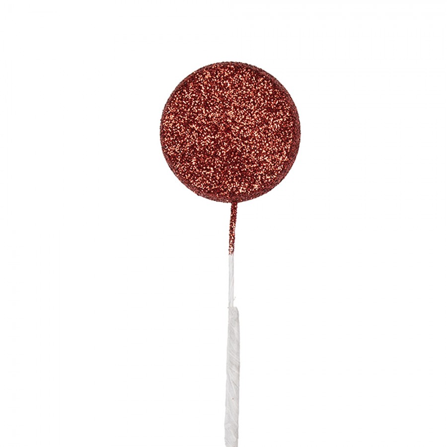Weihnachtsdekoration Lollypop Lutscher Dekostecker Candy Swirl Glitzer Rot Weiß 6x2x40 cm von Clayre & Eef (65867)