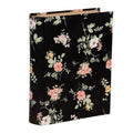 Buchbox Aufbewahrungsbox Buchattrappe Blumen Schwarz Karton 17x14x5 cm von Clayre & Eef (66013Z)
