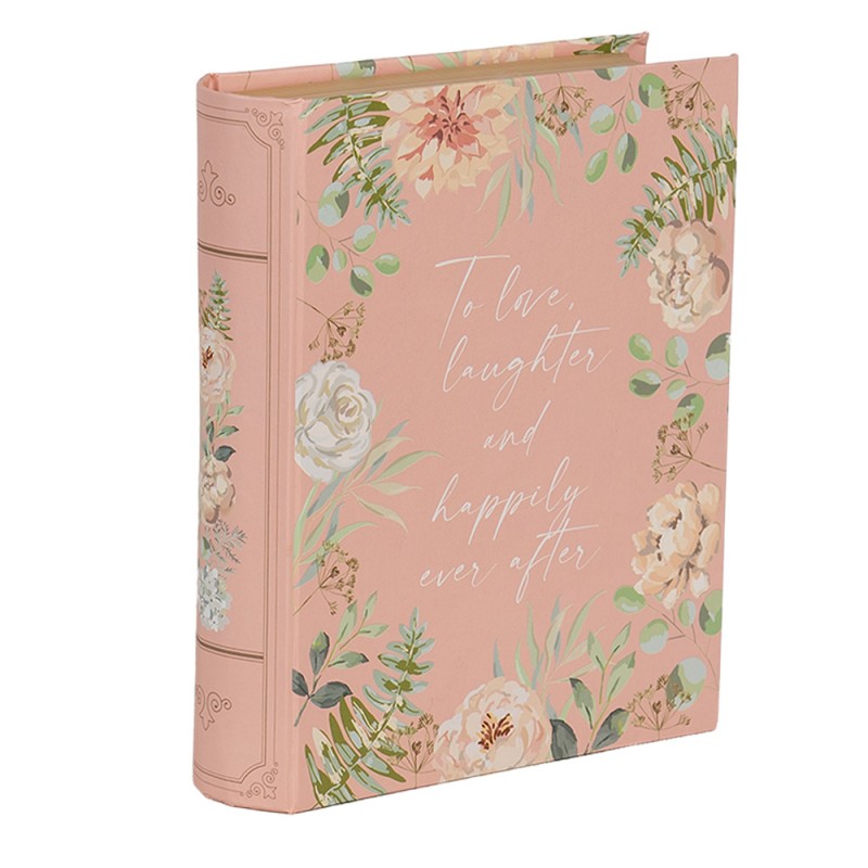 Buchbox Aufbewahrungsbox Buchattrappe Hochzeit Happily Ever After Rosa Karton 17x14x5 cm von Clayre & Eef (66018)