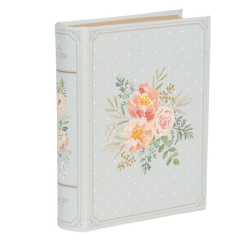 Buchbox Aufbewahrungsbox Buchattrappe Rosen Polka Dots Blau Rosa Karton 17x14x5 cm von Clayre & Eef (66019)