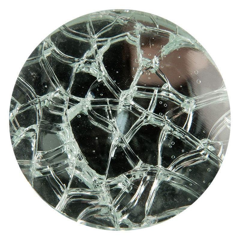 Glas-Möbelknauf Rund Craquelé-Eiseffekt Transparent Ø 4x3 cm von Clayre & Eef (66061)
