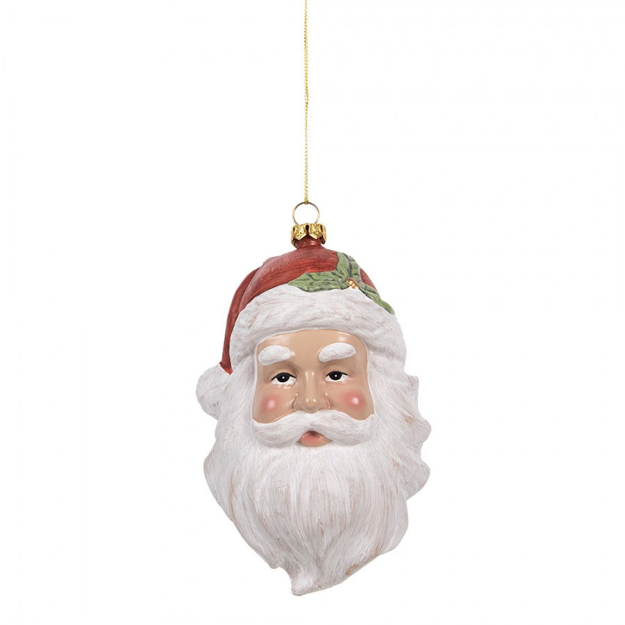 Clayre & Eef Dekohänger „Weihnachtsmann“ aus Textil in Rot-Weiß, 9x7x15 cm (66083)