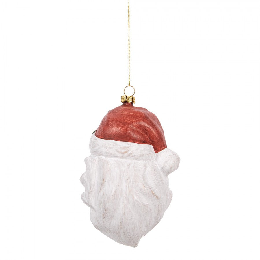 Clayre & Eef Dekohänger „Weihnachtsmann“ aus Textil in Rot-Weiß, 9x7x15 cm (66083)