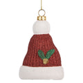 Clayre & Eef Christbaumanhänger „Weihnachtsmütze“ aus Kunststoff in Rot-Weiß, 7x4x10 cm (66089)