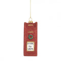 Glitzer-Weihnachtsanhänger Briefkasten Letters to Santa Rot-Gold 5x4x11 cm von Clayre & Eef (66091)