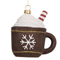 Christbaumanhänger Kaffeetasse Cosy Christmas Braun-Weiß 9x7x10 cm von Clayre & Eef (66096)