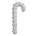 Weihnachtsanhänger Zuckerstange Glitzer Pompons Weiß 8x3x17 cm von Clayre & Eef (66104)