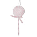 Weihnachtsanhänger Lollypop Lutscher Candy Swirl Chenille Schleife Rosa Weiß 9x2x25 cm von Clayre & Eef (66114P)