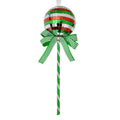 Weihnachtsanhänger Lollypop Lutscher Spiegel-Discokugel Grün Rot Silber Ø 9x25 cm von Clayre & Eef (66115GR)