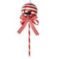 Weihnachtsanhänger Lollypop Lutscher Spiegel-Discokugel Rot Silber Ø 9x25 cm von Clayre & Eef (66115R)