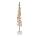 Deko-Weihnachtsbaum Bottlebrush mit Holzfuß & Glitzer Beige Ø 5x25 cm von Clayre & Eef (66315BE)