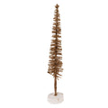 Deko-Weihnachtsbaum Bottlebrush mit Holzfuß & Glitzer Braun Ø 5x25 cm von Clayre & Eef (66315BR)
