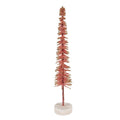 Deko-Weihnachtsbaum Bottlebrush mit Holzfuß & Glitzer Rosa Ø 5x25 cm von Clayre & Eef (66315P)