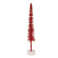 Deko-Weihnachtsbaum Bottlebrush mit Holzfuß & Glitzer Rot Ø 5x25 cm von Clayre & Eef (66315R)