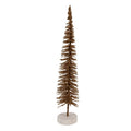 Deko-Weihnachtsbaum Bottlebrush mit Holzfuß & Glitzer Braun Ø 6x30 cm von Clayre & Eef (66316BR)