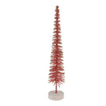 Deko-Weihnachtsbaum Bottlebrush mit Holzfuß & Glitzer Rosa Ø 6x30 cm von Clayre & Eef (66316P)
