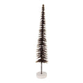 Deko-Weihnachtsbaum Bottlebrush mit Holzfuß & Glitzer Schokobraun Ø 8x40 cm von Clayre & Eef (66317CH)
