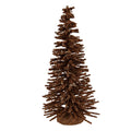Deko-Weihnachtsbaum Bottlebrush mit Holzfuß & Glitzer Braun Ø 14x25 cm von Clayre & Eef (66318BR)