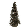 Deko-Weihnachtsbaum Bottlebrush mit Holzfuß & Glitzer Grün Ø 14x25 cm von Clayre & Eef (66318GR)