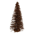 Deko-Weihnachtsbaum Bottlebrush mit Holzfuß & Glitzer Braun Ø 17x30 cm von Clayre & Eef (66319BR)