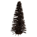 Deko-Weihnachtsbaum Bottlebrush mit Holzfuß & Glitzer Schokobraun Ø 17x30 cm von Clayre & Eef (66319CH)