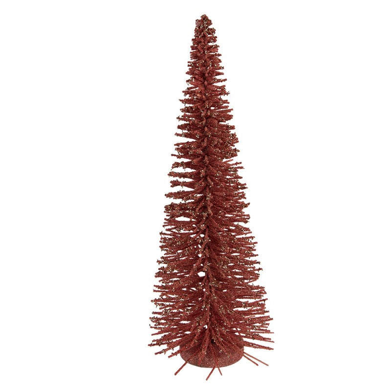 Deko-Weihnachtsbaum Bottlebrush XL mit Holzfuß & Glitzer Rosa Ø 20x50 cm von Clayre & Eef (66320P)