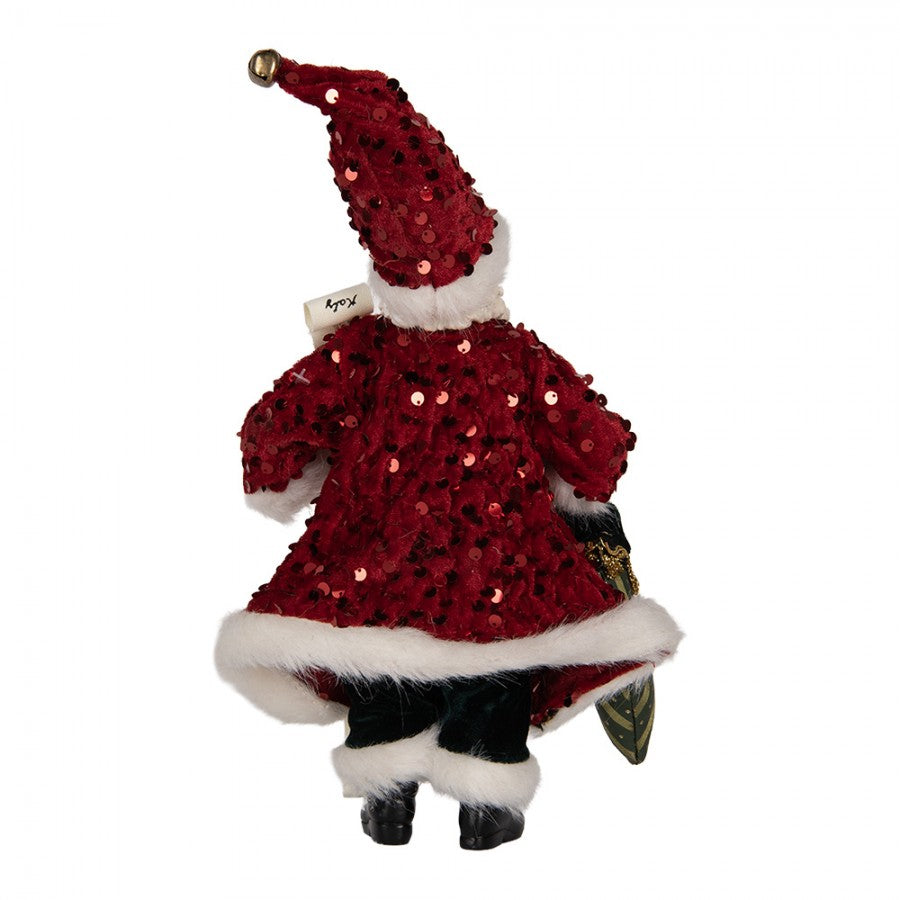 Clayre & Eef Textil-Weihnachtsmann „mit Wunschliste Wunschzettel“, 16x8x28 cm (66324)