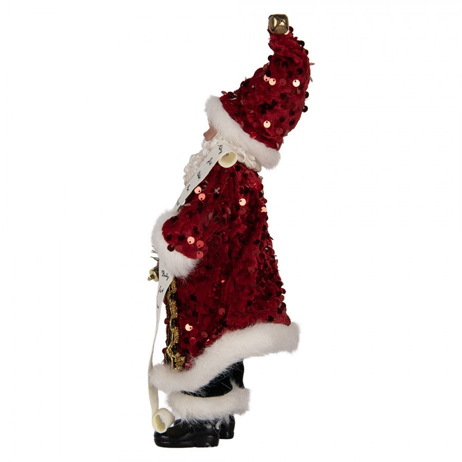 Clayre & Eef Textil-Weihnachtsmann „mit Wunschliste Wunschzettel“, 16x8x28 cm (66324)