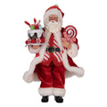 Clayre & Eef Textil-Weihnachtsmann „mit Süßigkeiten Zuckerstangen Kuchen“, 16x8x28 cm (66325)