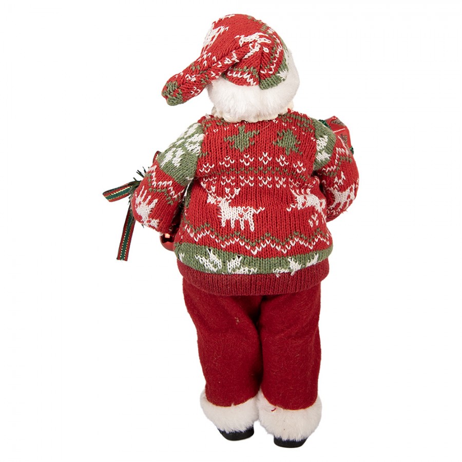 Clayre & Eef Textil-Weihnachtsmann „Mit Tannenbaumkette“, 16x11x27 cm (66357)