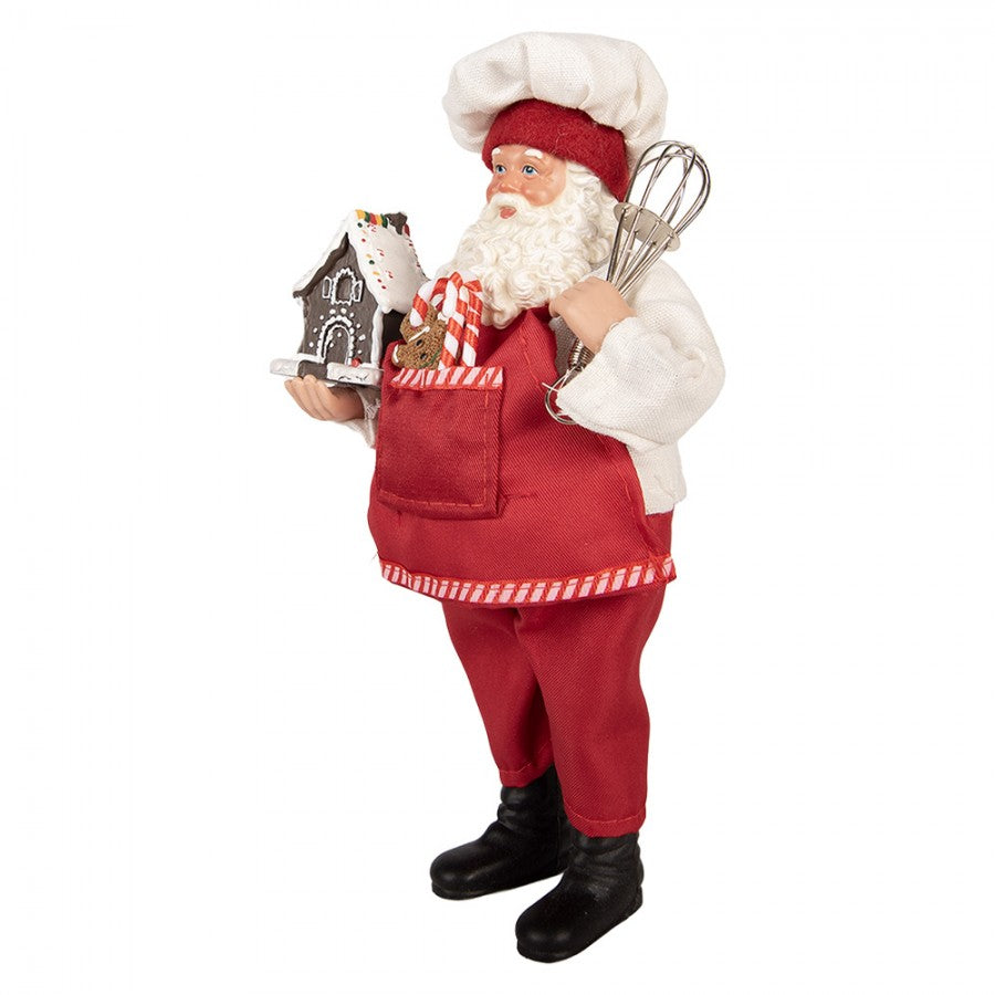 Clayre & Eef Textil-Weihnachtsmann „Weihnachtsbäckerei“, 16x9x26 cm (66358)
