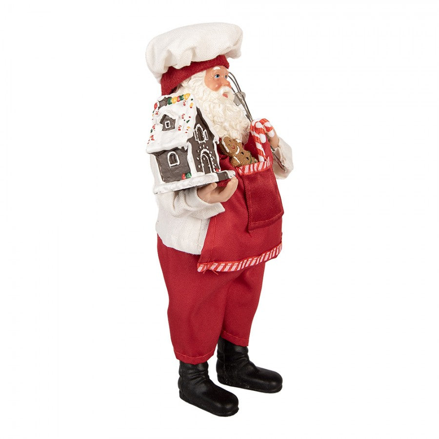 Clayre & Eef Textil-Weihnachtsmann „Weihnachtsbäckerei“, 16x9x26 cm (66358)