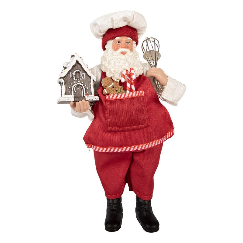 Clayre & Eef Textil-Weihnachtsmann „Weihnachtsbäckerei“, 16x9x26 cm (66358)