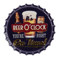 Kühlschrankmagnet Kronkorken It's Beer O'Clock Dunkelblau Violett Metall Ø 7x1 cm von Clayre & Eef (66369)