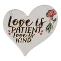 Kühlschrankmagnet Herz Love is Patient Love is Kind Weiß Gold Metall 6x1x6 cm von Clayre & Eef (66370)