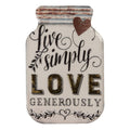 Kühlschrankmagnet Einmachglas Live Simply Love Generously Weiß Gold Metall 5x1x8 cm von Clayre & Eef (66373)