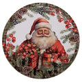 XXL Platzteller Weihnachtsmann Geschenke Weiß-Rot Ø 40 cm Speiseteller von Clayre & Eef (66403)