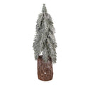 Deko-Weihnachtsbaum mit echtem Holzstamm verschneit Grün Ø 12x32 cm von Clayre & Eef (66429)