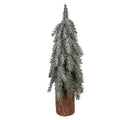 Deko-Weihnachtsbaum mit echtem Holzstamm verschneit Grün Ø 15x44 cm von Clayre & Eef (66430)