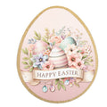 Oster-Platzteller Ei-Form Happy Easter Rosa-Gold 35x29 cm Speiseteller Kuchenteller von Clayre & Eef (66440)