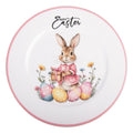 Platzteller Happy Easter Hase Weiß-Rosa Rund Ø 33 cm Speiseteller Kuchenteller von Clayre & Eef (66441)