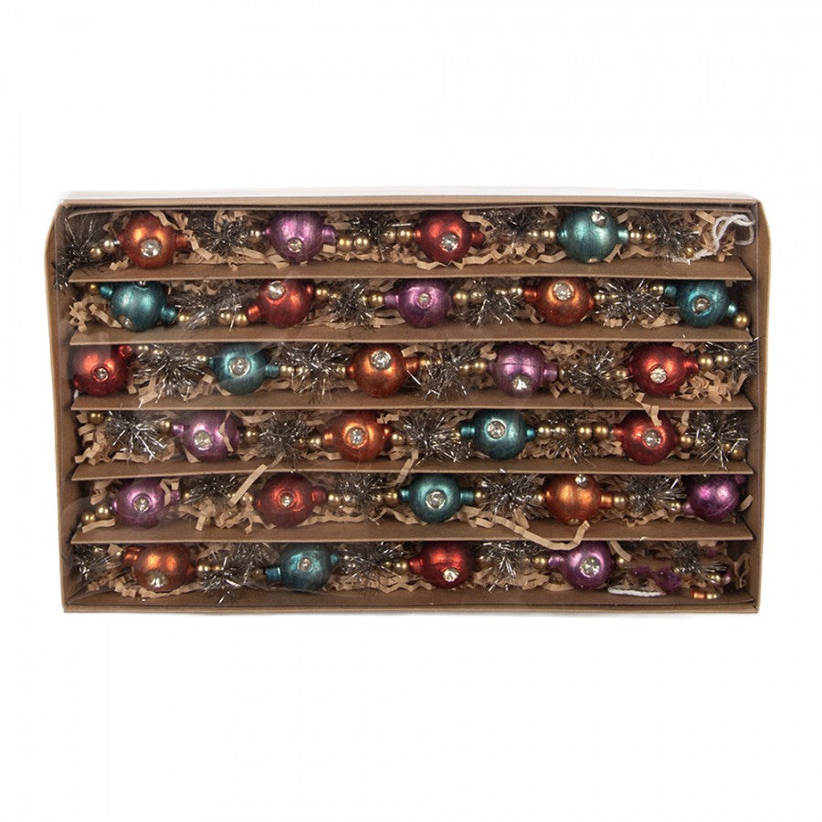 Clayre & Eef Glas-Weihnachtsgirlande 180 cm bunt (66551)