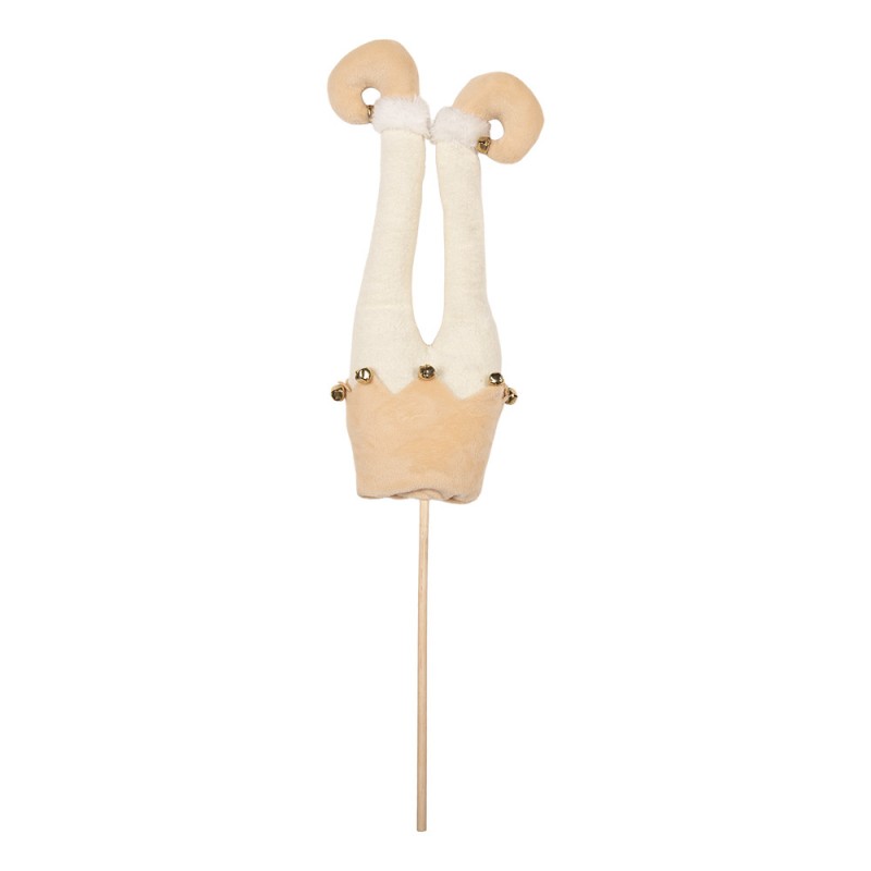 Weihnachtsdeko Stecker Wichtelbeine Beige-Creme 11x5x48 cm Holz von Clayre & Eef (66554)