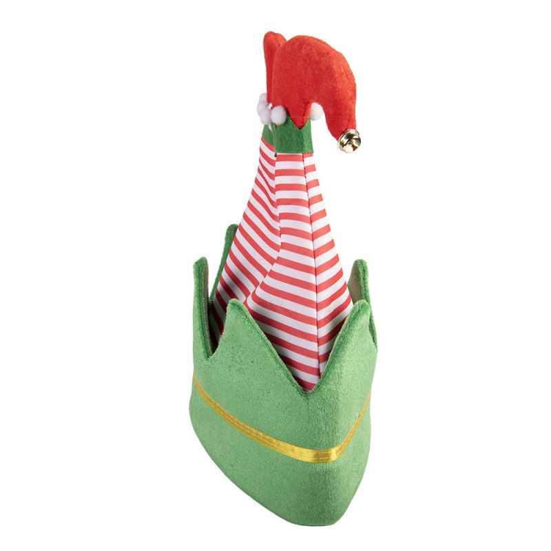 Clayre & Eef Weihnachts-Mütze-Wichtel-Laaf-Zwerg „Festtag deluxe“ aus Textil in Rot-Weiß, 30x33 cm (66567)