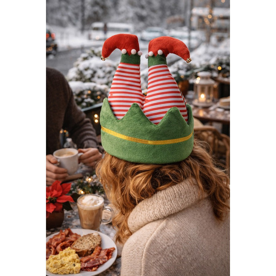 Clayre & Eef Weihnachts-Mütze-Wichtel-Laaf-Zwerg „Festtag deluxe“ aus Textil in Rot-Weiß, 30x33 cm (66567)