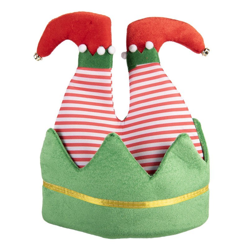 Clayre & Eef Weihnachts-Mütze-Wichtel-Laaf-Zwerg „Festtag deluxe“ aus Textil in Rot-Weiß, 30x33 cm (66567)