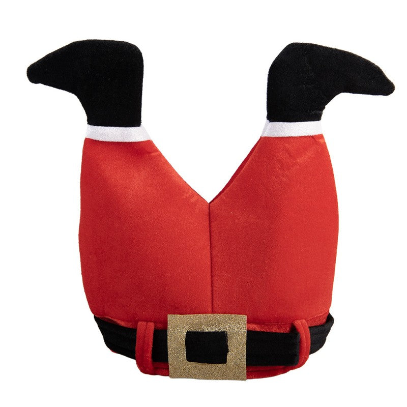 Clayre & Eef Weihnachtsmütze „Klassik Plüsch“ aus Textil in Rot-Weiß, 34x40 cm (66568)